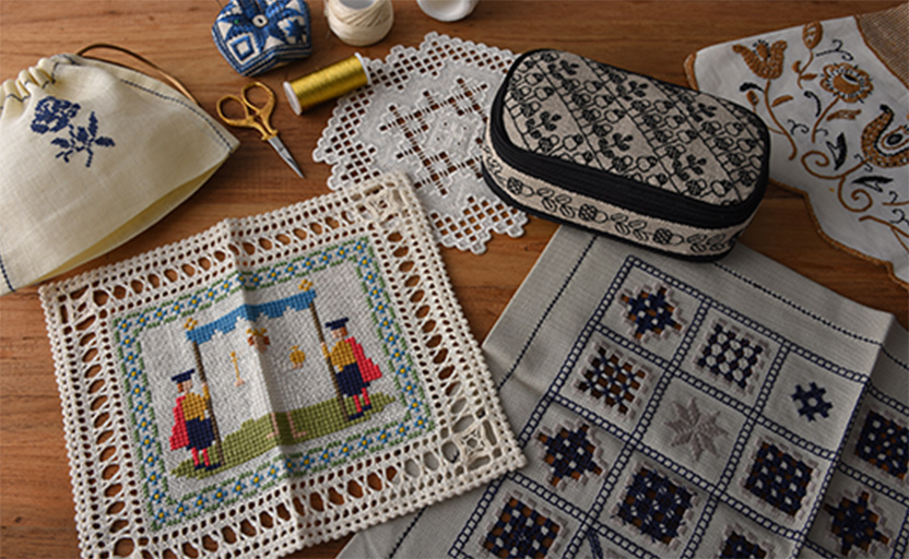 画像：刺繍作業